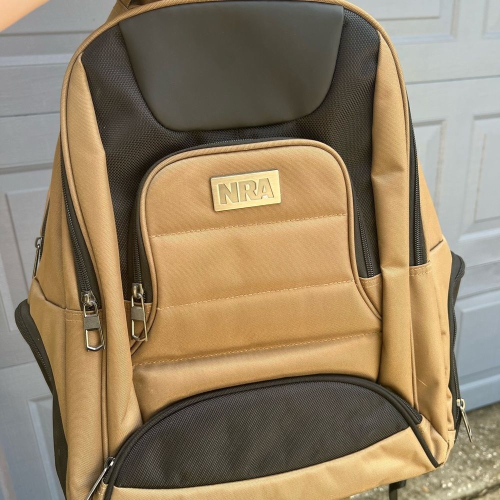 NRA BLACK AND TAN BACKPACK NEW